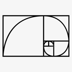 分割正方形黄金比例斐波那契图标高清图片
