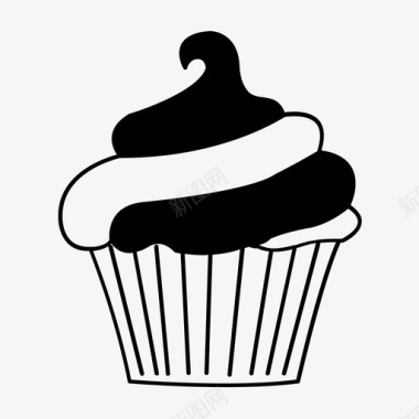 糖果采购产品纸杯蛋糕快速面包麸皮松饼图标图标