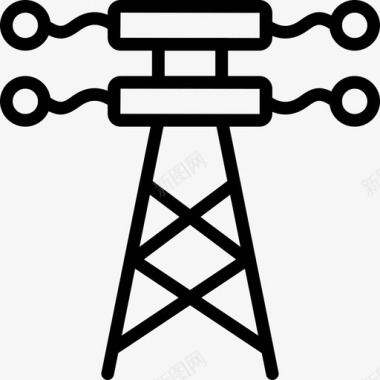 电力电网塔无线传输图标图标