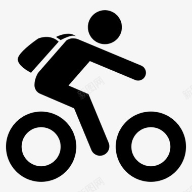 骑自行车的学生学生和自行车图标图标
