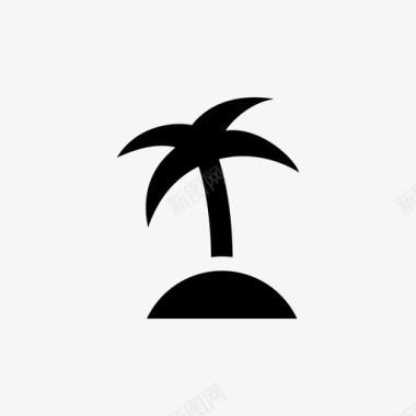 棕榈树热带旅游图标图标
