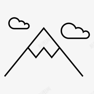 山的轮廓山攀登珠穆朗玛峰图标图标