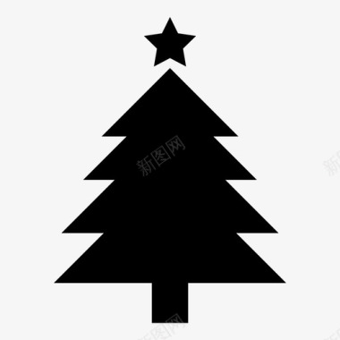 装饰星星包装圣诞树针叶树装饰图标图标