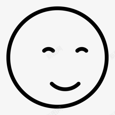 emoji表情满意表情脸图标图标