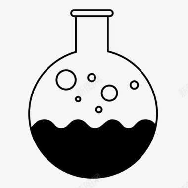 溶液圆底烧瓶玻璃器皿实验室图标图标