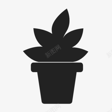 植物绿色植物罐子图标图标