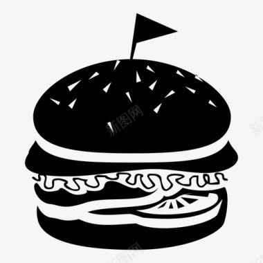 汉堡包三明治餐食图标图标