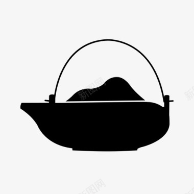 茶壶茶时间器皿图标图标