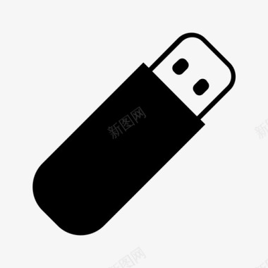 黑色U盘usb存储器记忆棒图标图标