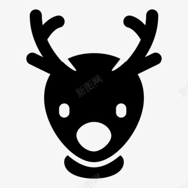 圣诞鹿圣诞节雄鹿图标图标