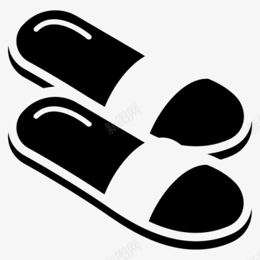 简洁拖鞋拖鞋鞋滑梯图标图标
