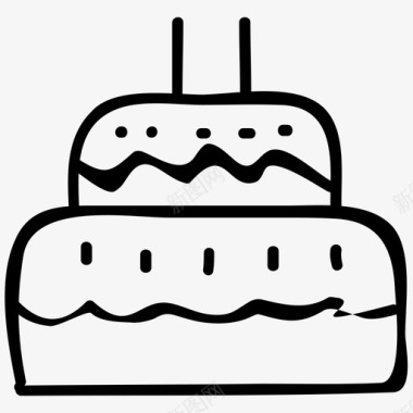 手绘烘培蛋糕蛋糕双层蛋糕婚礼蛋糕图标图标