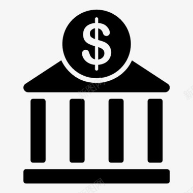 银行美元符号金融图标图标