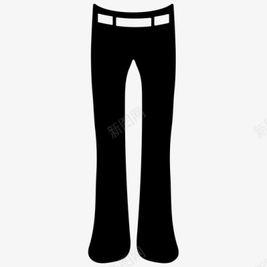 裤子带腰带的裤子喇叭裤图标图标