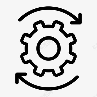 向左旋转齿轮调整顺时针图标图标