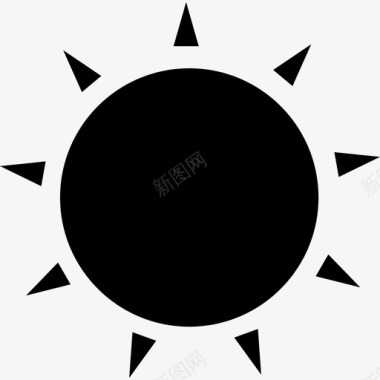 太阳黑圆形的小三角形光线形状科学技术图标图标