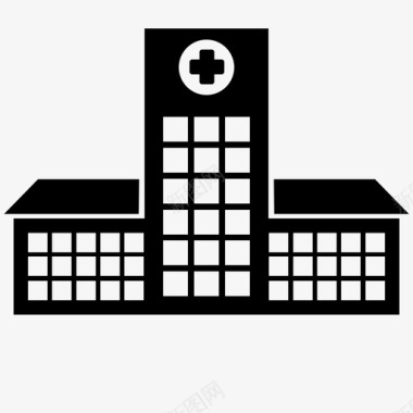 建筑与城市医院建筑护理图标图标