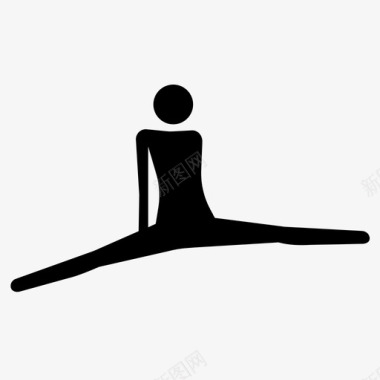 瑜伽阔腿开放腿图标图标