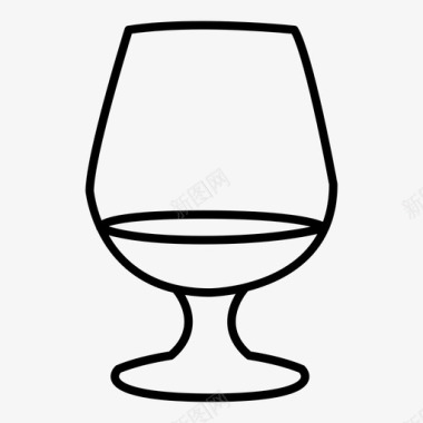 酒白兰地酒杯杯子图标图标