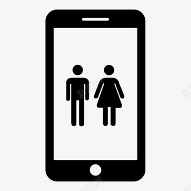 手机情侣智能手机购物图标图标