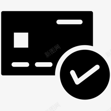 支付卡批准卡接受信用卡卡成功图标图标