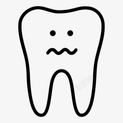牙本质牙齿牙痛悲伤图标高清图片