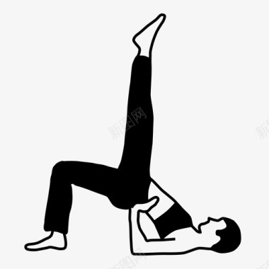 伸展瑜伽伸展运动图标图标