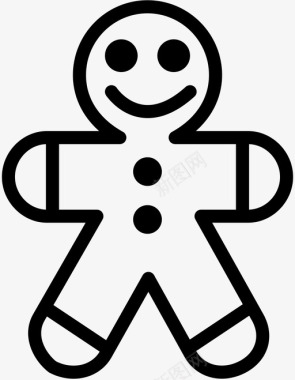 姜饼人圣诞节圣诞装饰图标图标