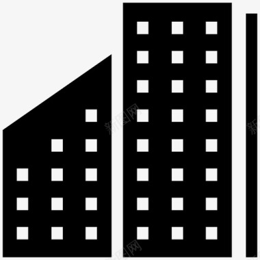 住宅楼商业楼现代建筑图标图标