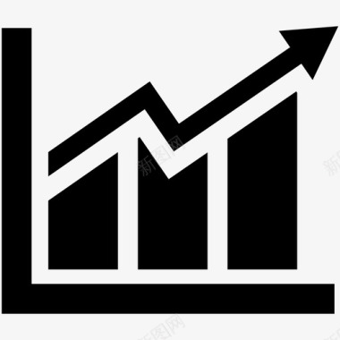 数学矢量柱状图跟踪成功图标图标