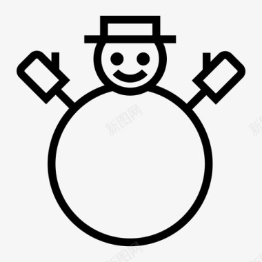 冬天的雪人雪人圣诞节十二月图标图标