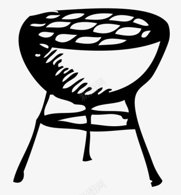 烧烤肉手绘图标图标