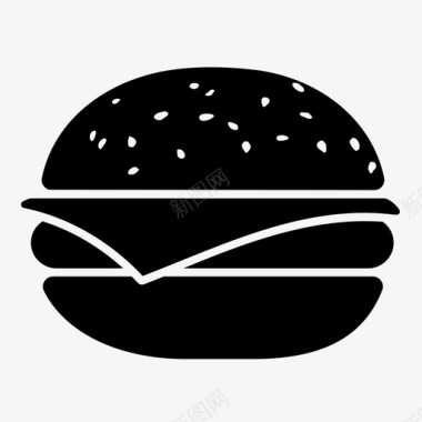 肉食动物芝士汉堡芝麻面包天堂图标图标