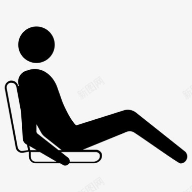 落地椅放松躺椅图标图标