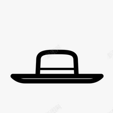 女士经典面具宽边帽贵格会帽时装帽图标图标