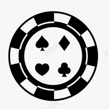 相爱的心扑克筹码硬币赌徒图标图标
