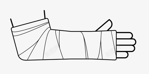 三棱锥石膏石膏受伤手图标图标