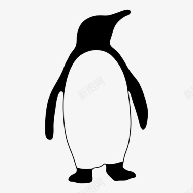 企鹅动物园冬天图标图标