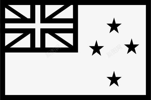 新西兰国旗波浪星星图标图标