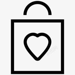 情人节礼品袋购物袋情人节礼物购物中心图标高清图片