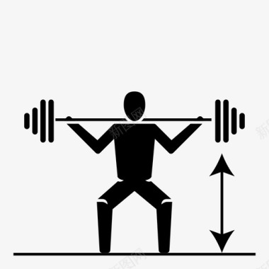 矢量称体重蹲下健康教练图标图标
