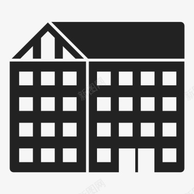 公寓联排别墅房地产图标图标