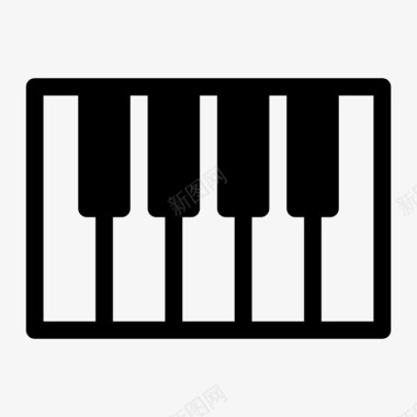 播放键png钢琴键听音乐图标图标