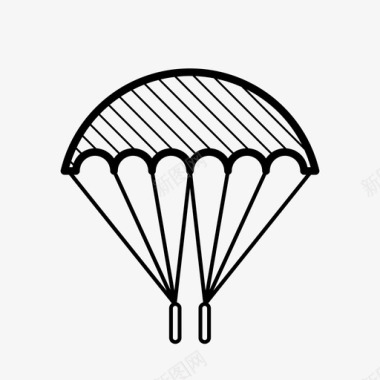 降落伞伞兵降落区图标图标