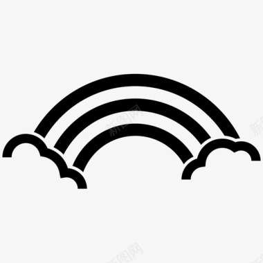 光亮折射彩虹云物理图标图标