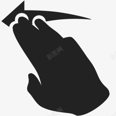 向左旋转向左移动手势图标图标