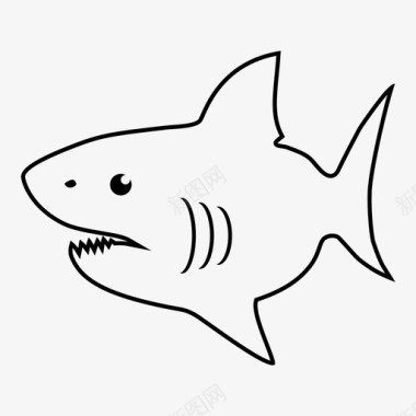 鲨鱼海洋捕食者图标图标