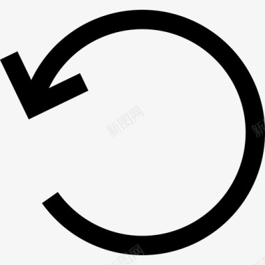 旋转箭头向左旋转圆形箭头界面符号箭头图标图标