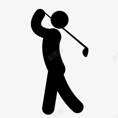 球员高尔夫高尔夫球杆挥杆图标图标