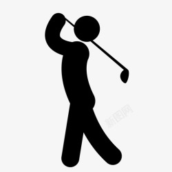 挥杆打球高尔夫高尔夫球杆挥杆图标高清图片